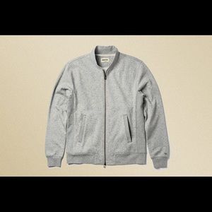 Taylor Stitch The Heavy Bag Bomber in Heather Grey Fleece sz XS